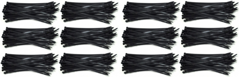 12x Opaska zaciskowa Erko, 2.5x150mm, 100 sztuk, czarny