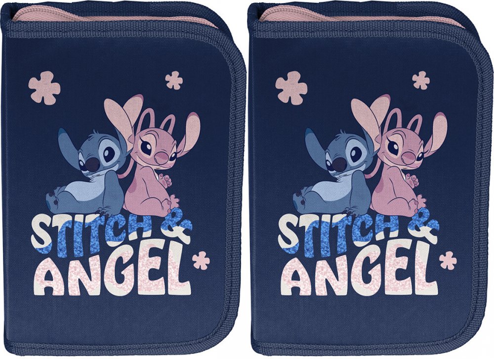 2x Piórnik szkolny Paso Disney Stitch, 1-komorowy, bez wyposażenia, granatowy