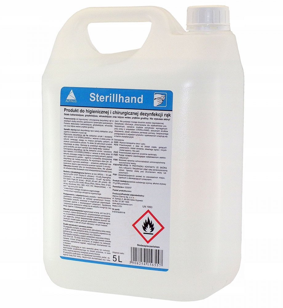 Płyn do dezynfekcji rąk Alpinus Medica Sterillhand, 5l