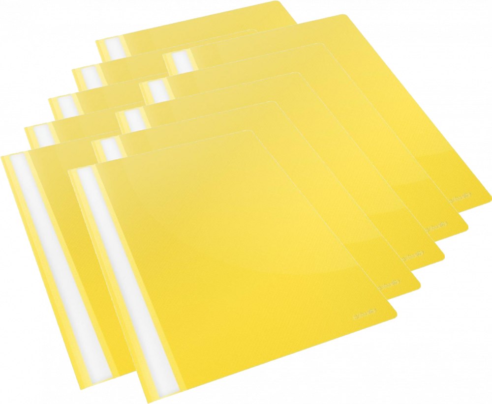 10x Skoroszyt plastikowy bez oczek Esselte Vivida, A4, do 160 kartek, żółty