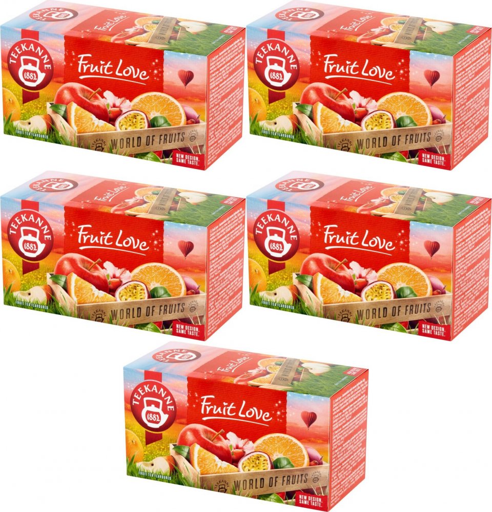 5x Herbata owocowa w kopertach Teekanne Fruit Love, 20 sztuk x 2.25g