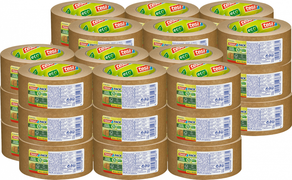 36x Taśma pakowa papierowa tesa Paper Strong ecoLogo, 50mm x 50m, brązowy