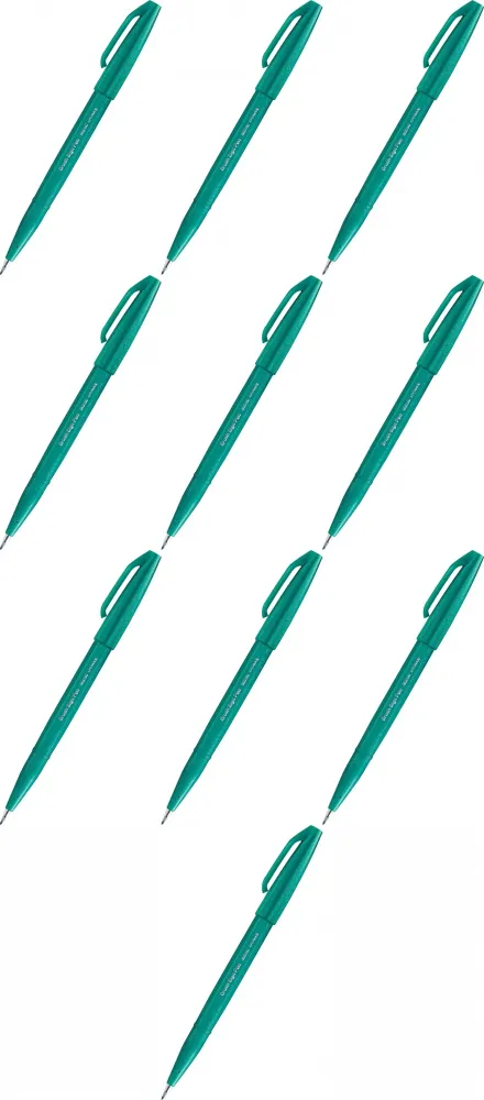 10x Pisak pędzelkowy do kaligrafii Pentel Brush Sign Pen SES15C, 2.07mm, turkusowy
