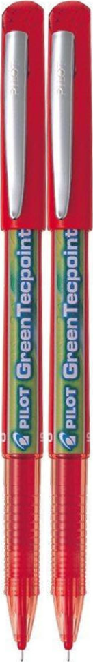 2x Cienkopis Pilot, GreenTecpoint, 0.5mm, czerwony