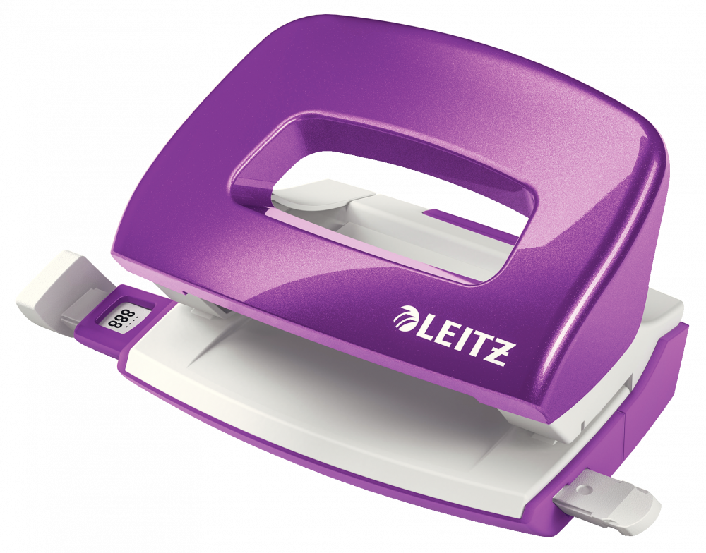 Dziurkacz Mini Leitz Wow, do 10 kartek, metaliczny fioletowy