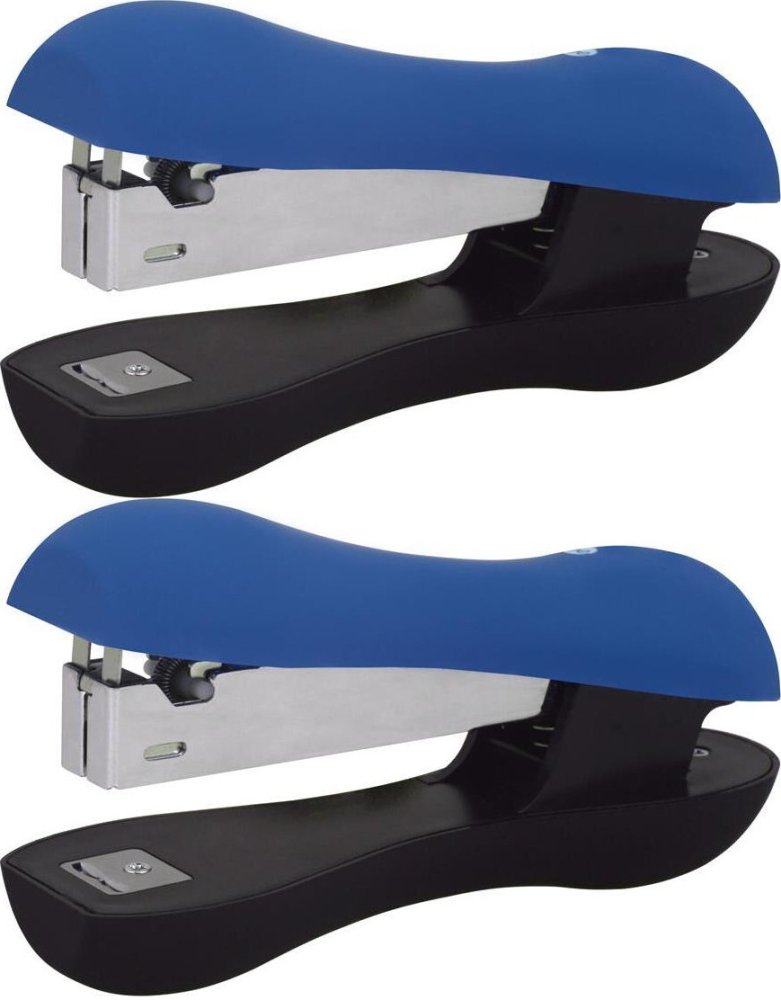 2x Zszywacz biurowy MemoBe Soft Touch, do 16 kartek, granatowo-czarny