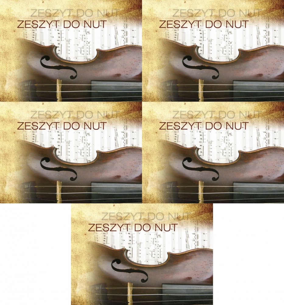 5x Zeszyt do nut Kreska, A5, 16 kartek, mix wzorów
