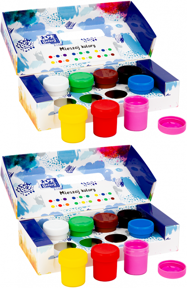 2x Farby plakatowe Oxford, 20ml, 8 sztuk, mix kolorów
