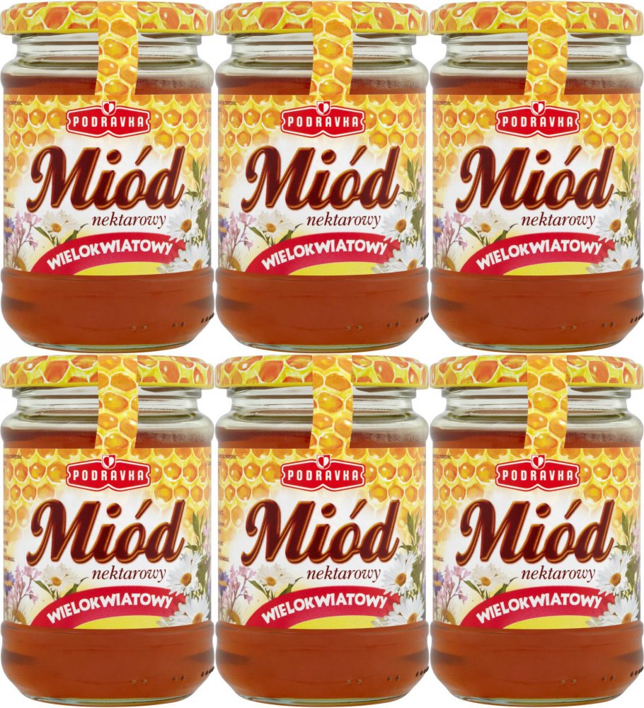 6x Miód wielokwiatowy Podravka, 350g