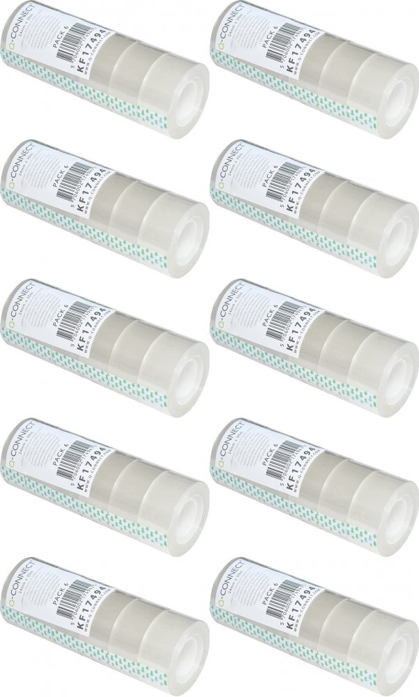 10x Taśma klejąca Q-Connect, 24mmx30m, 6 sztuk, przezroczysty