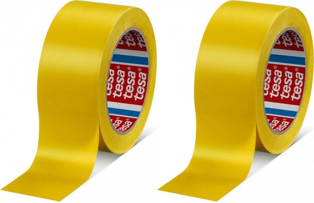 2x Taśma ostrzegawcza Tesa Professional 60760, 33mx50mm,PVC, żółty