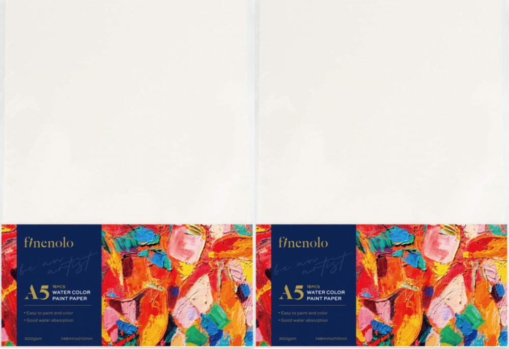 2x Papier akwarelowy Deli Finenolo, A5, 300g/m2, 16 kartek, biały