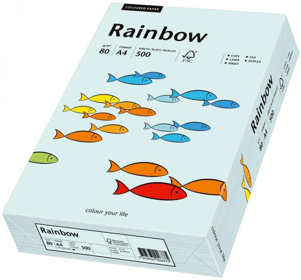 Papier kolorowy Rainbow, A4, 80g/m2, 500 arkuszy, jasny niebieski (R82)