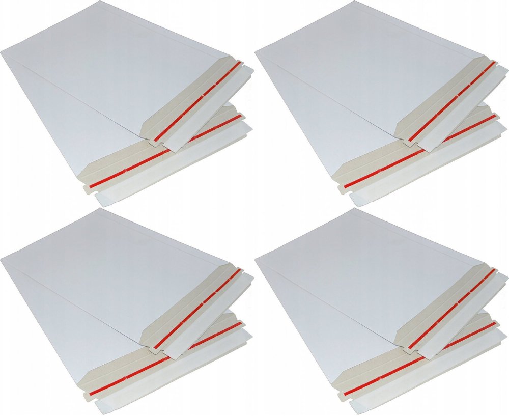 4x Koperta kartonowa Toppac, 215x270mm, z paskiem samoprzylepnym, biały