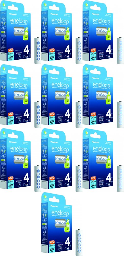 10x Akumulator Panasonic Eneloop, AA, 2000mAh, 4 sztuki