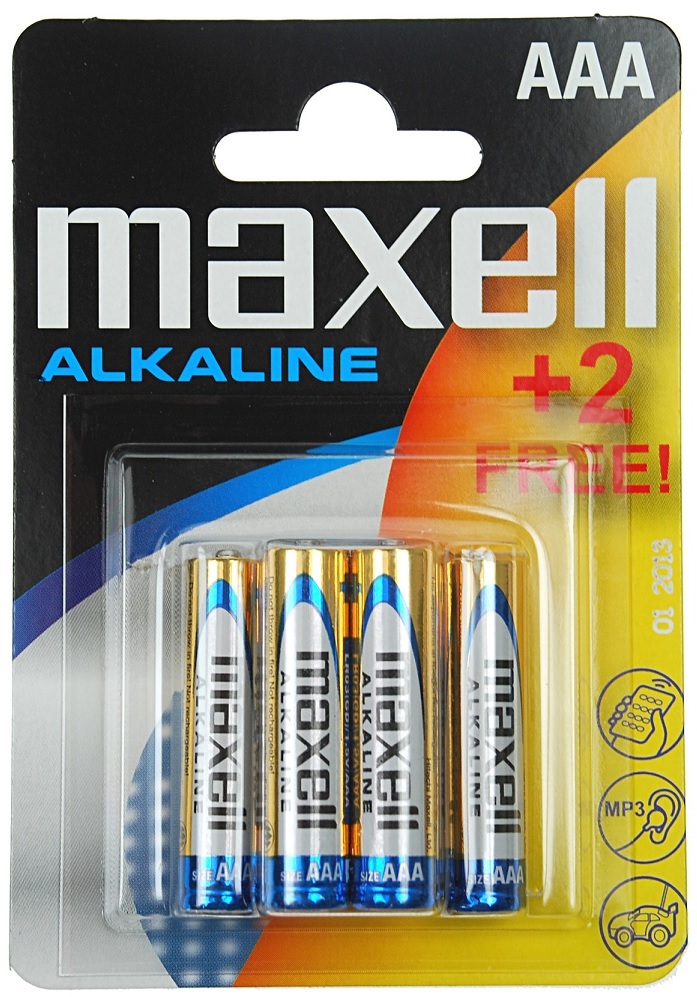 Bateria alkaliczna Maxell, AAA, 4 sztuki + 2 gratis