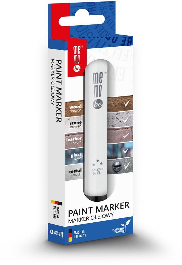 Marker olejowy MemoBe MM301, okrągła, 2-4mm, czarny, w opakowaniu z zawieszką