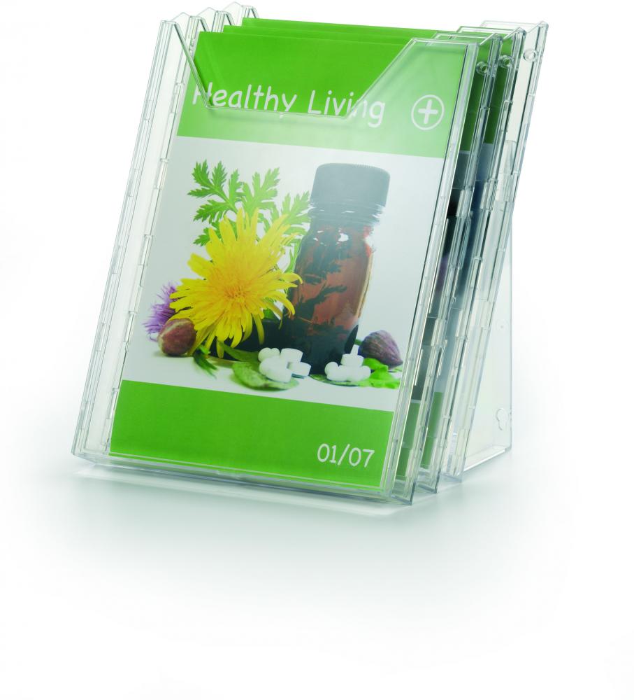 Stojak na prospekty Durable Combiboxx L, A4, 3 kieszenie, przezroczysty