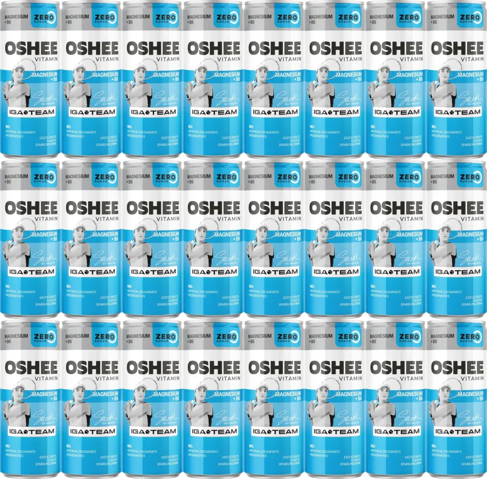24x Napój gazowany Oshee Vitamin Energy Zero, Magnez + witamina B6, owoce egzotyczne, puszka, 250ml