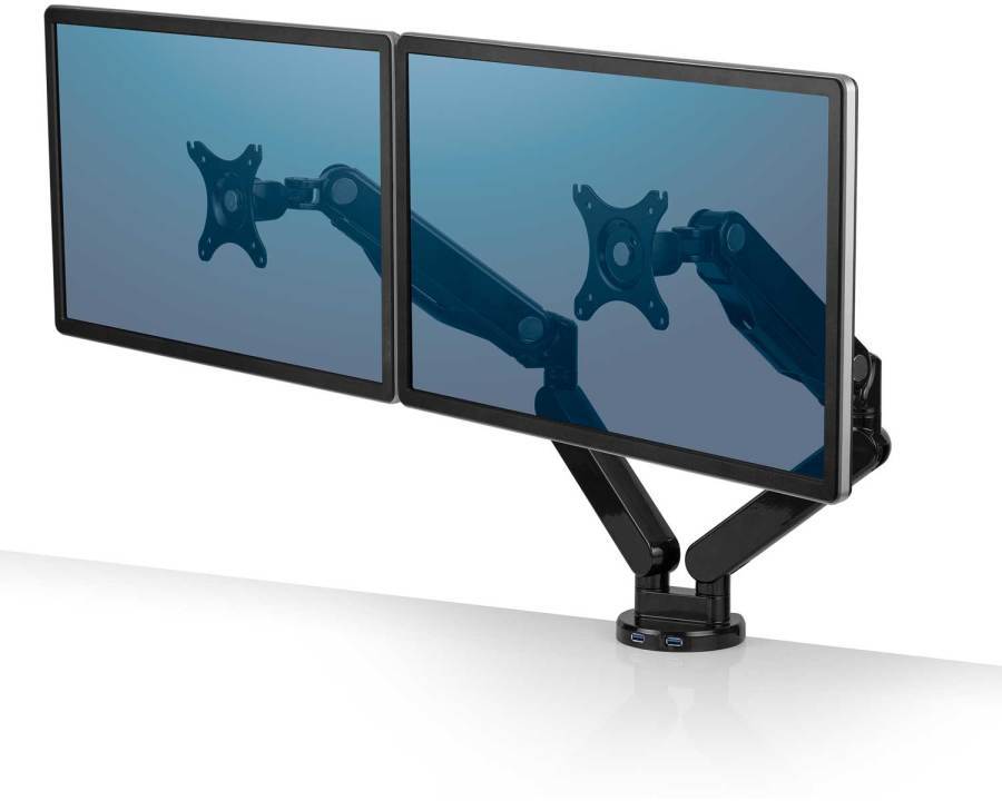 Uchwyt na 2 monitory Fellowes Platinum Series, czarny