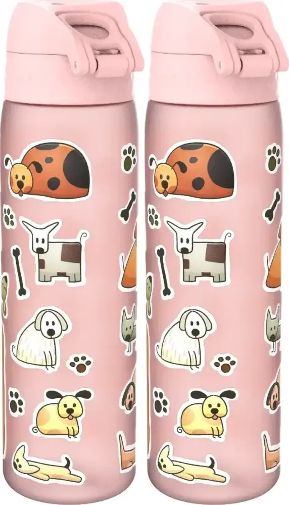 2x Bidon ION8 Dogs, recyclon/tritan, 500ml, różowy