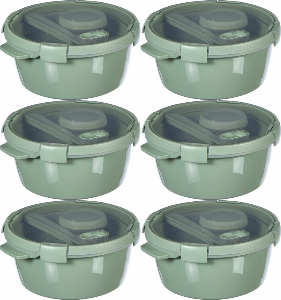 6x Pojemnik na żywność Curver Lunch Kit Smart To Go Eco Line, 1.6l, zielony