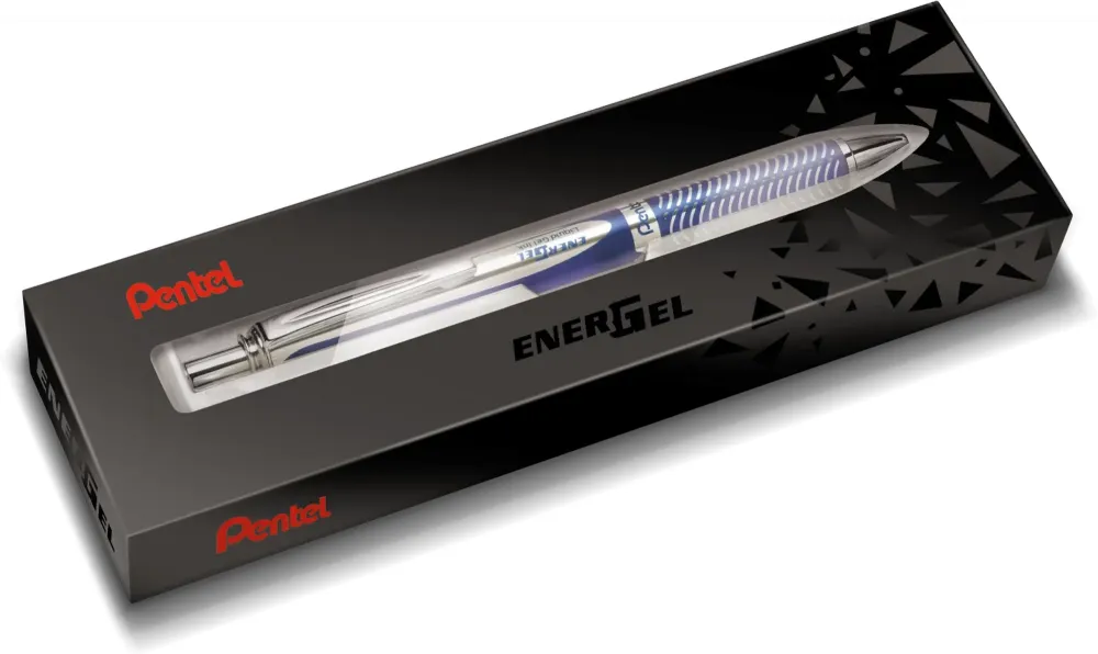 Pióro kulkowe Pentel EnerGel BL407, 0.7mm, w etui, niebieski, obudowa niebieska