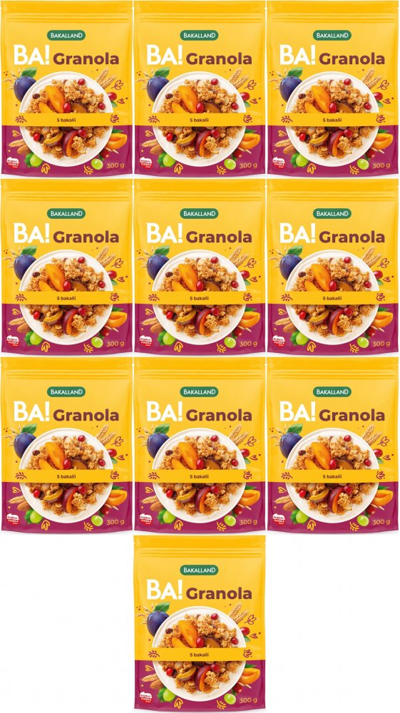 10x Granola Bakalland BA! 5 bakalii, 300g