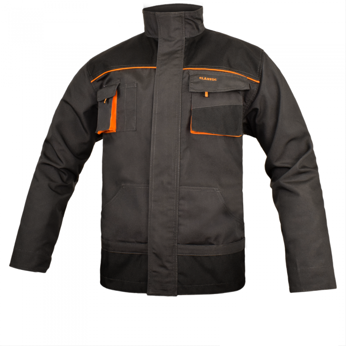 Bluza Classic, gramatura 270g, rozmiar 64, grafitowo-pomarańczowy