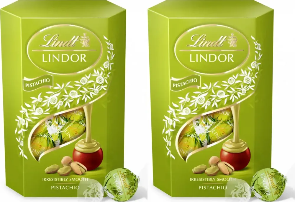 2x Praliny Lindt Lindor Pistacja, czekoladowy z nadzieniem pistacjowym, 200g