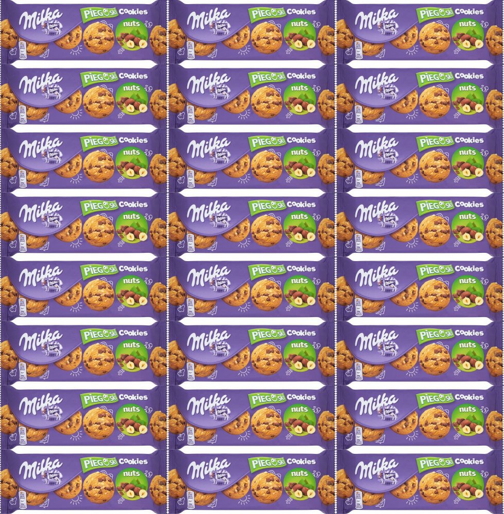 24x Ciastka Pieguski Milka, z orzechami, 135g