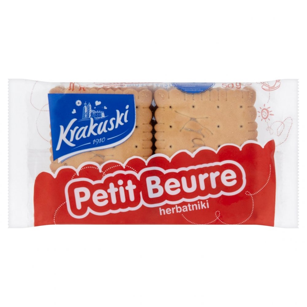 Herbatniki Krakuski Petit Beurre, kruche, maślany, 50g
