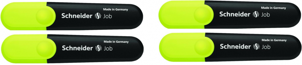 4x zakreślacz Schneider Job, ścięta, żółty