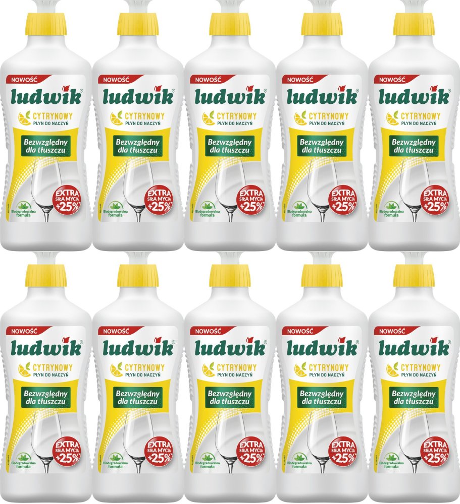10x Płyn do naczyń Ludwik, cytrynowy, 450g