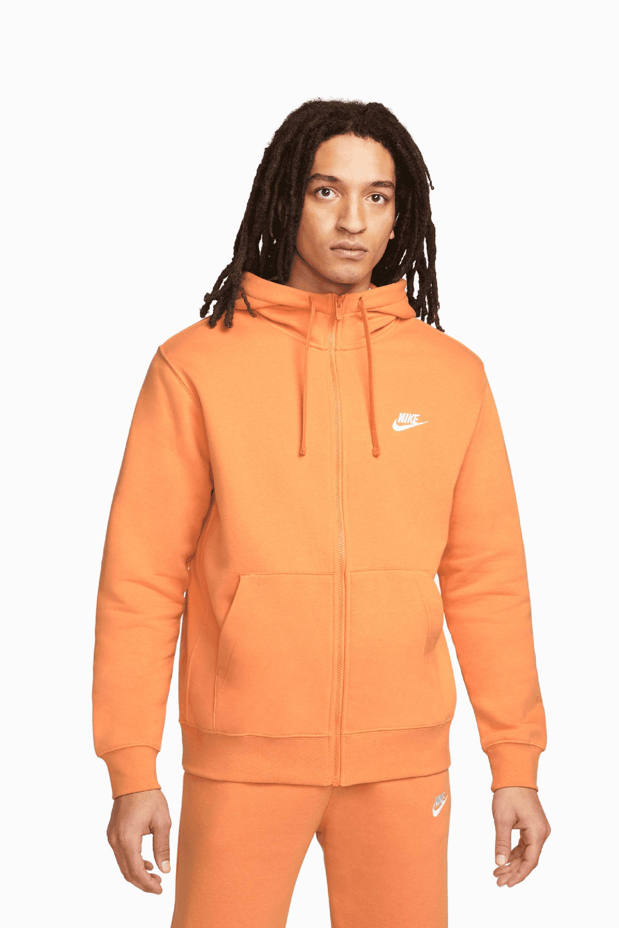 Bluza z kapturem Nike Sportswear Club Fleece FZ - Pomarańczowy