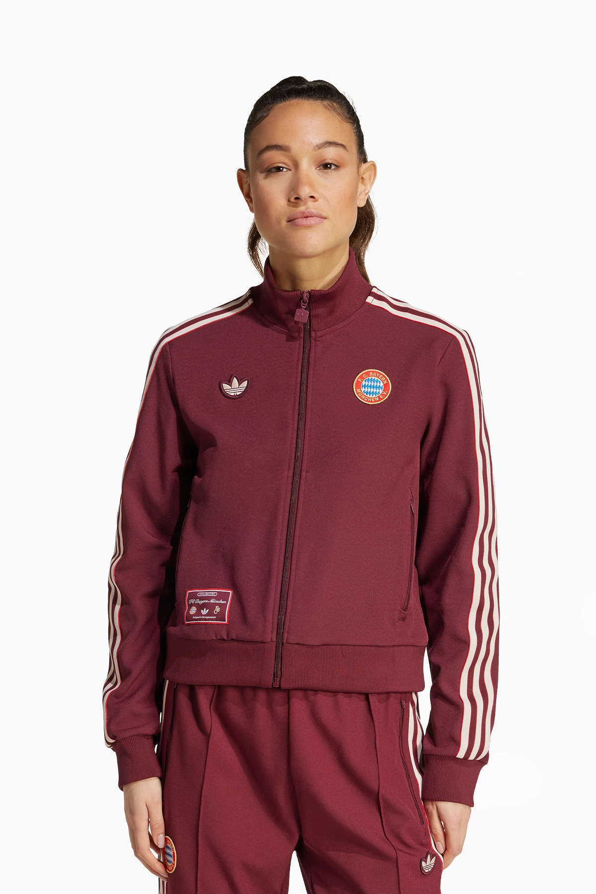 Bluza adidas FC Bayern 24/25 Terrace Icons Damska - Bordowy