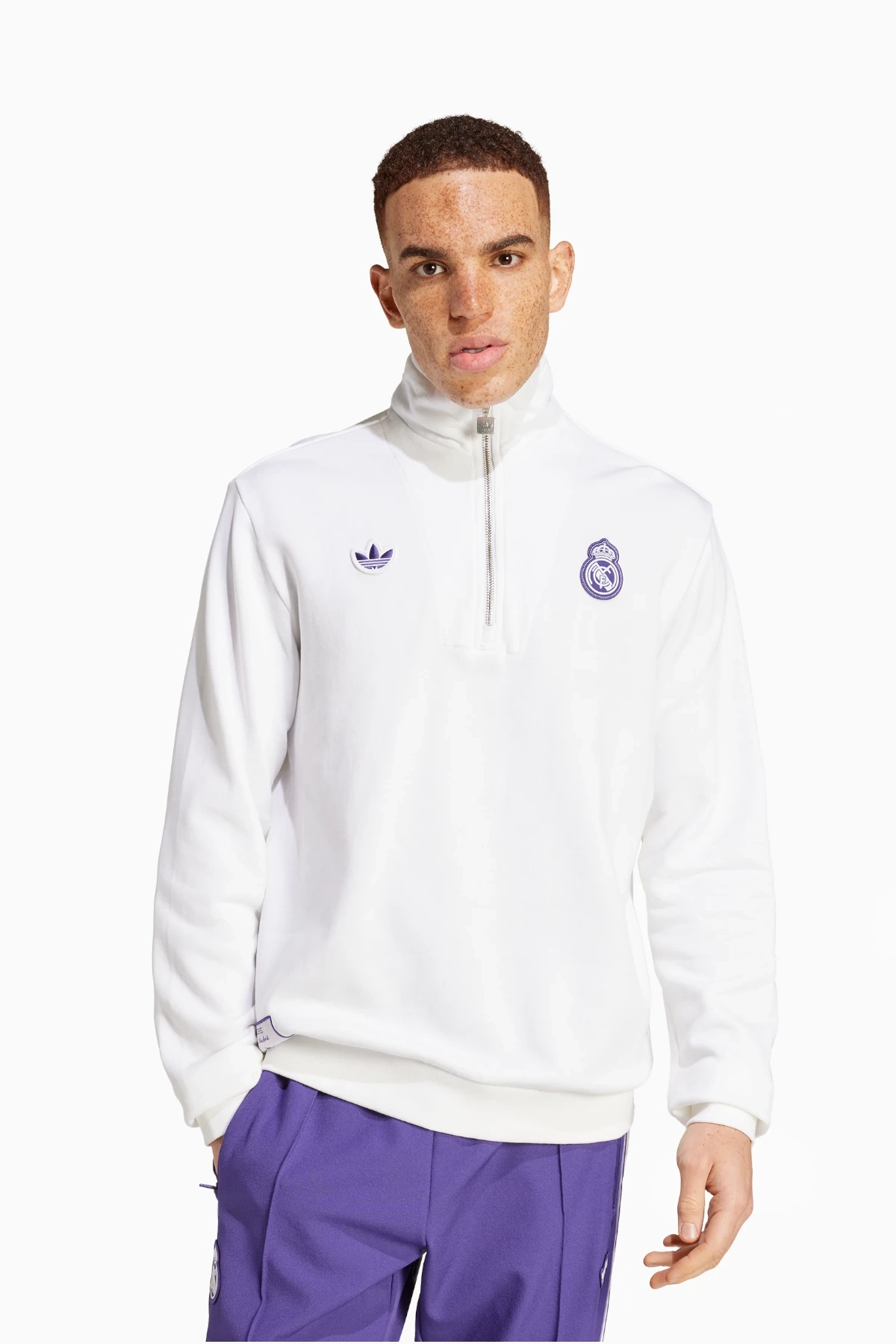 Bluza adidas Real Madryt 24/25 Terrace Icons Half-Zip - Biały