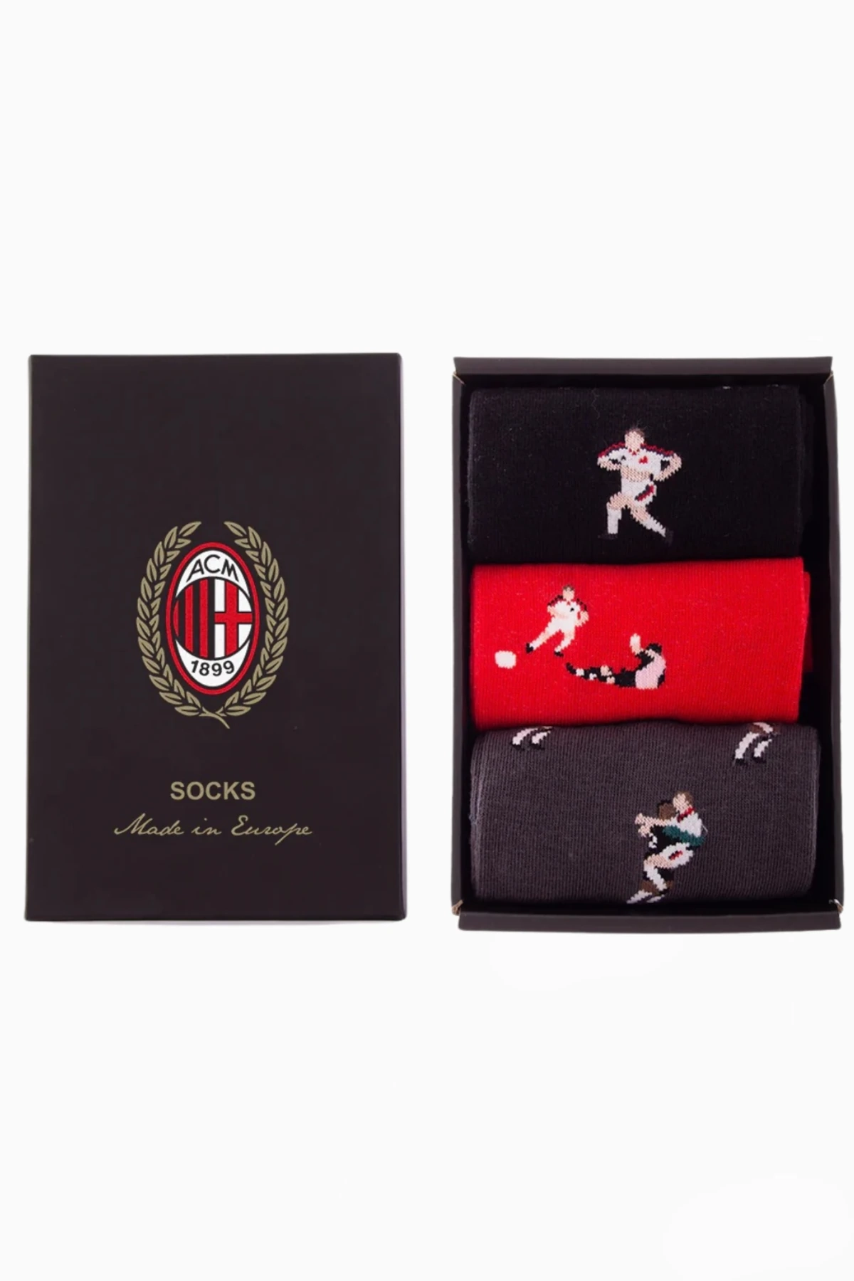 Skarpety Retro COPA AC Milan 2003 Rigore Casual Box - Czarny