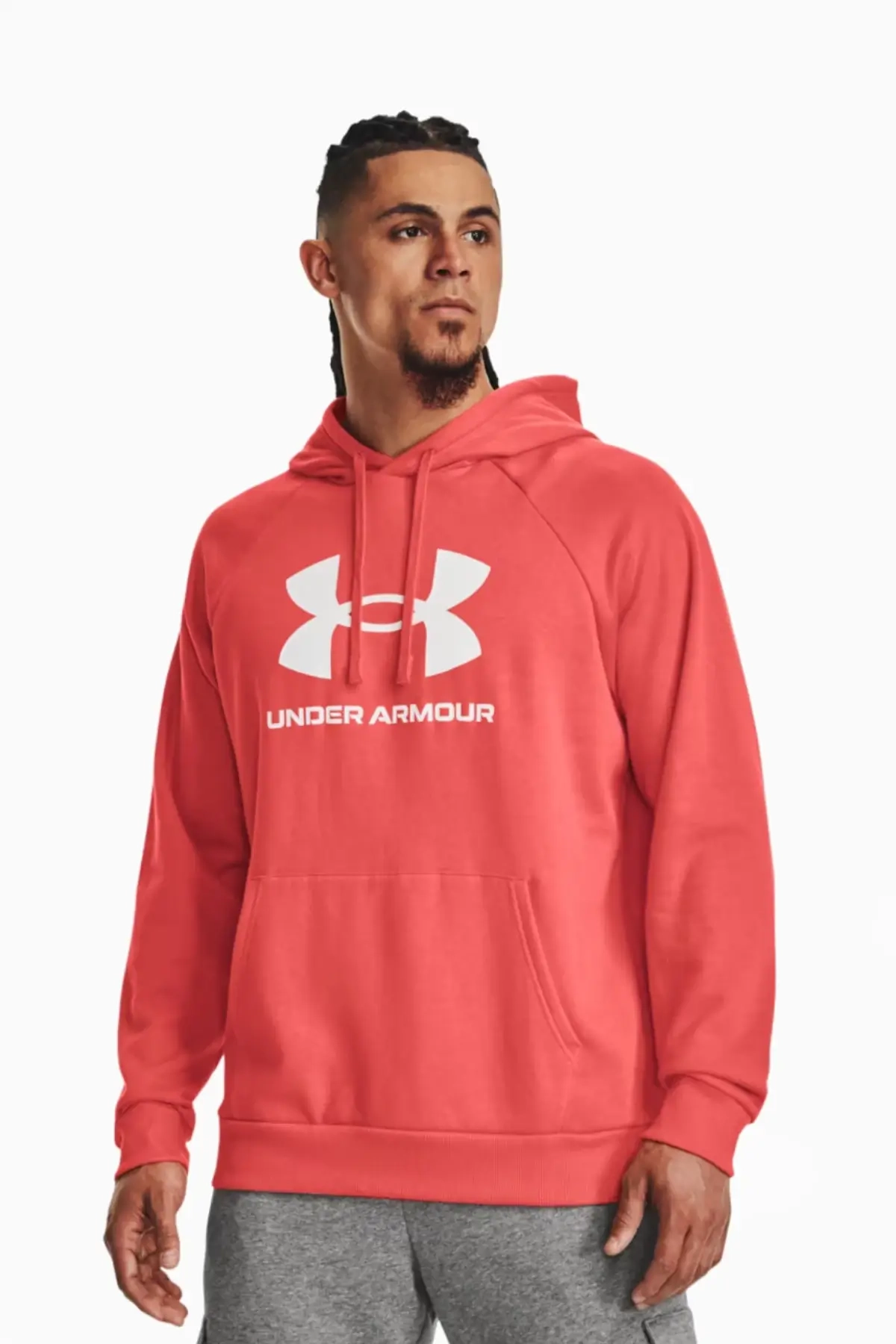 Bluza z kapturem Under Armour Rival Fleece Logo - Pomarańczowy