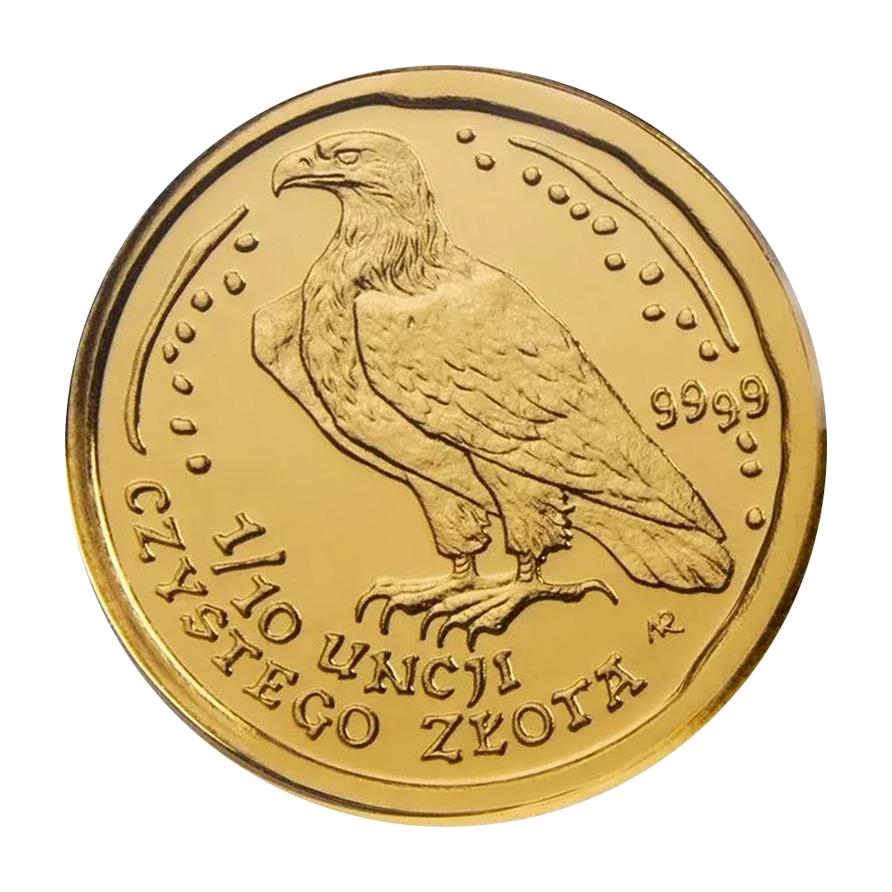 Złota moneta Orzeł Bielik 1/10 uncji - wysyłka 24 h!