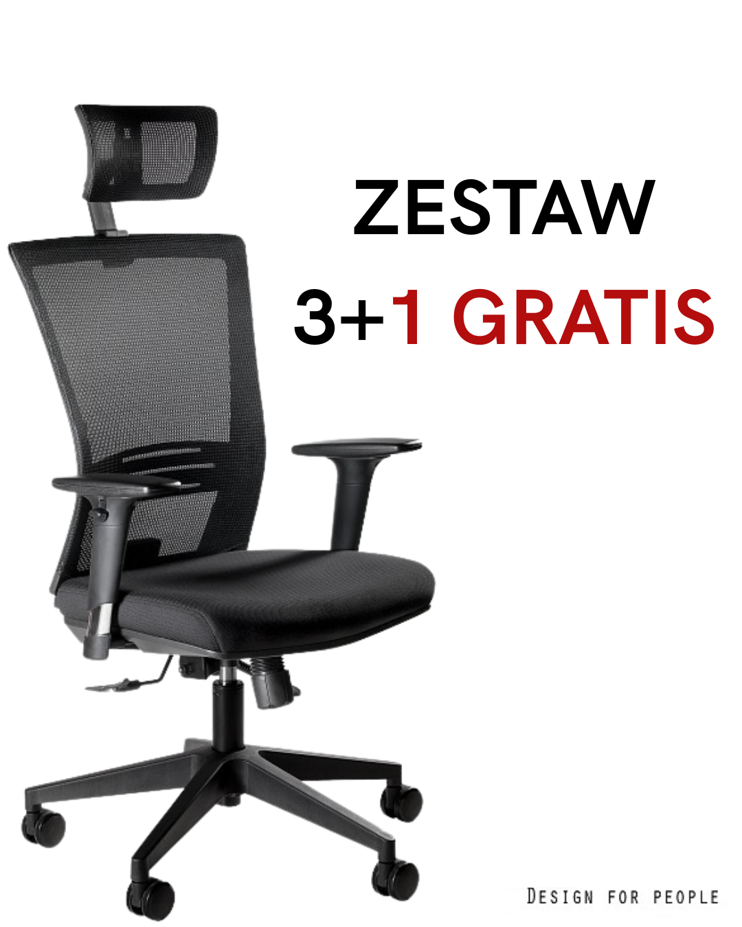 Zestaw foteli biurowych Ergonic 3+1 Gratis!