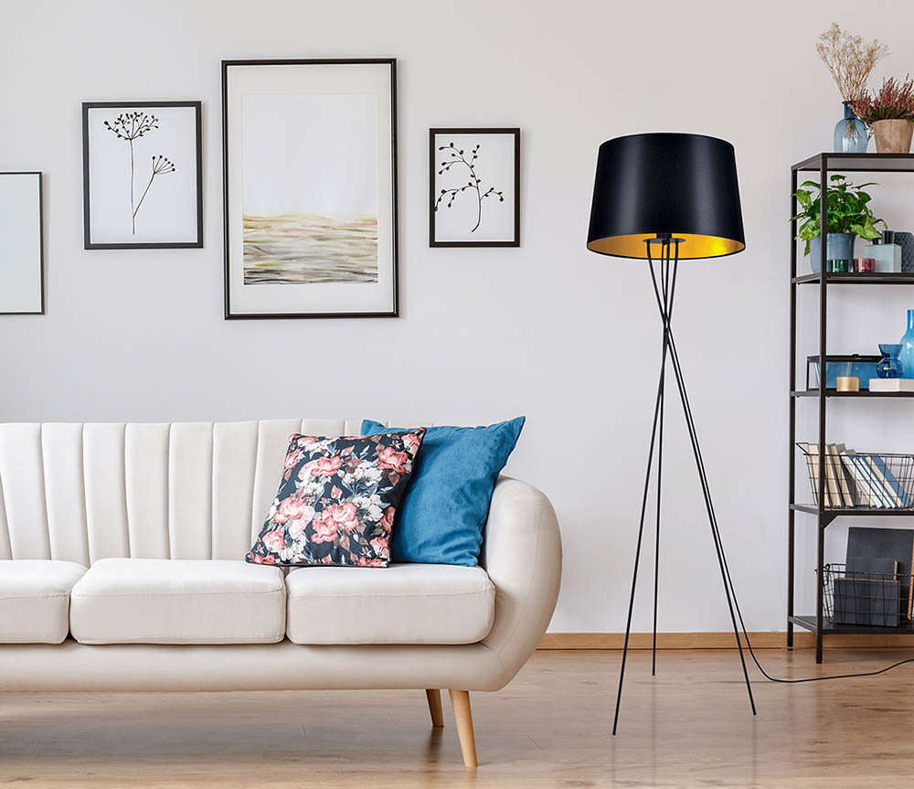 Kaja Remi Gold lampa stojąca 1x40W czarny/złoty K-4358