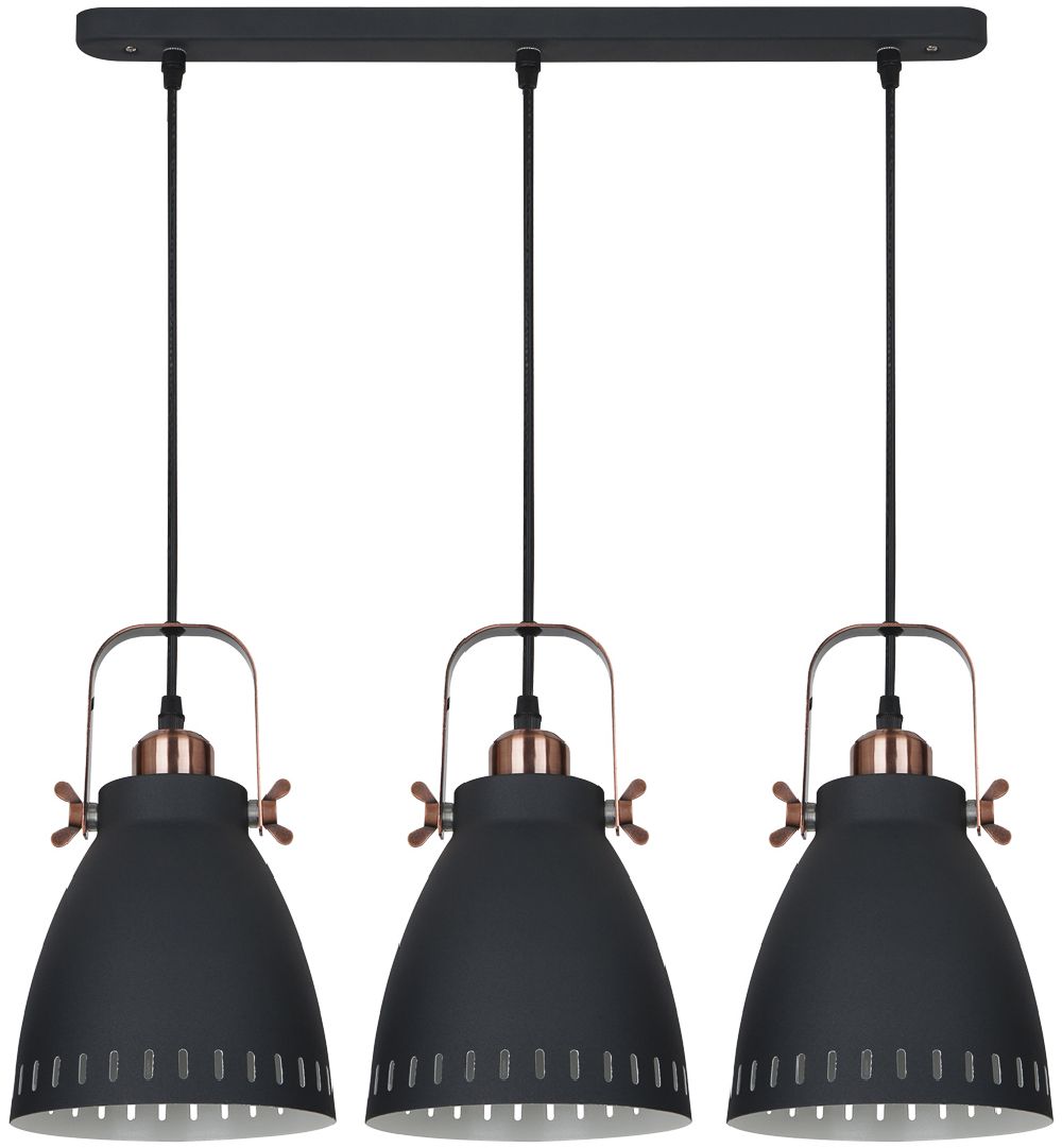 Italux Franklin lampa wisząca 3x60 W grafitowa MD-HN8026S-3-B+RC