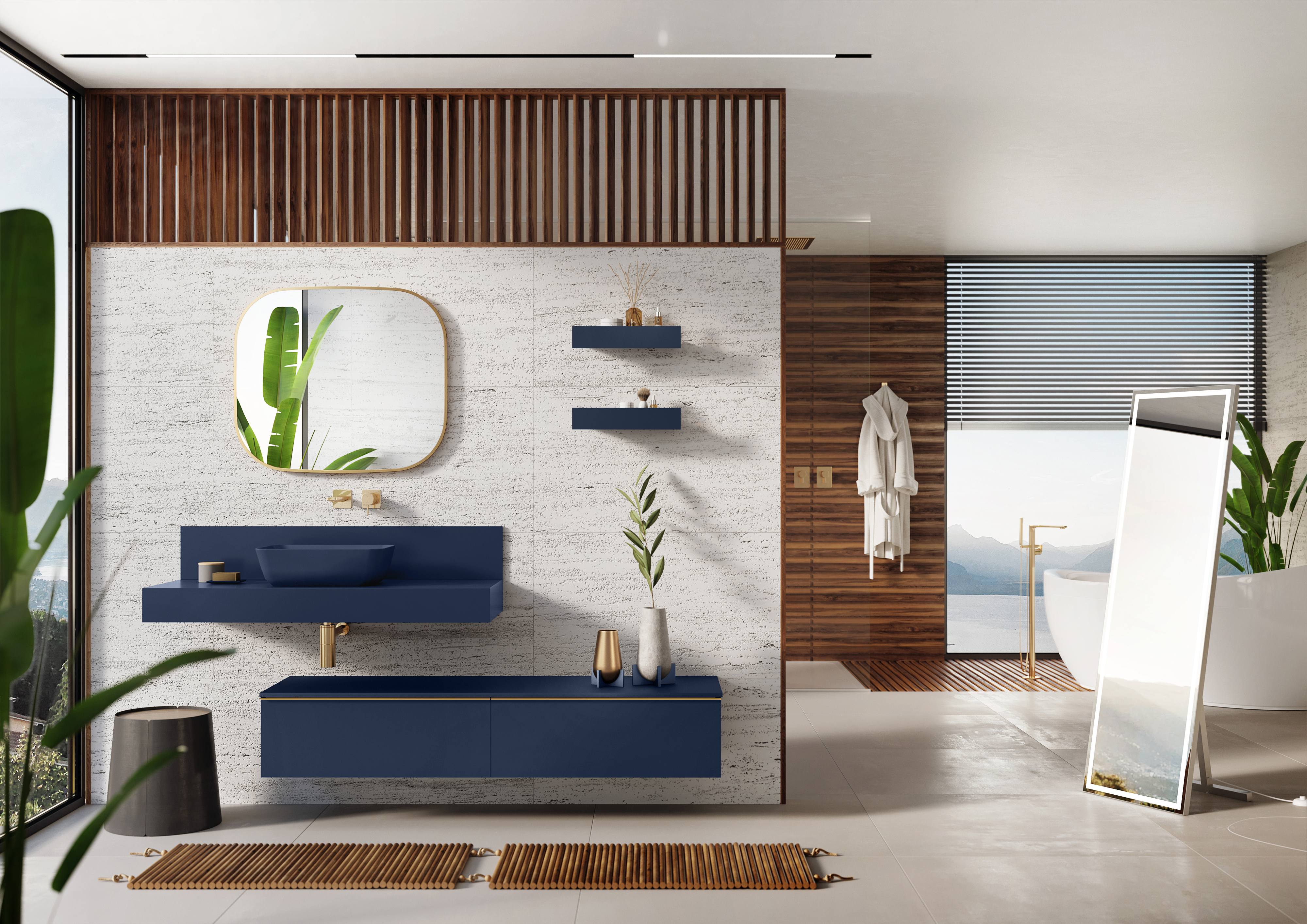Elita Look szafka 60x44,9x28,1 cm podumywalkowa wisząca navy blue matt RE080603027030