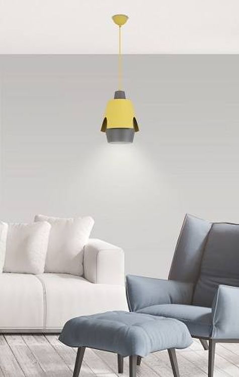 Ledea Falun lampa wisząca 1x40W żółta/szara 50101149