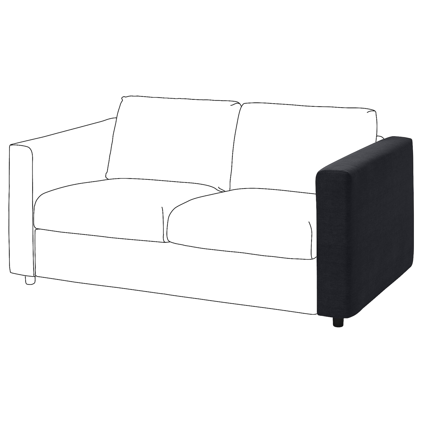 IKEA VIMLE podłokietnik, Saxemara czarnoniebieski, Głębokość: 93 cm