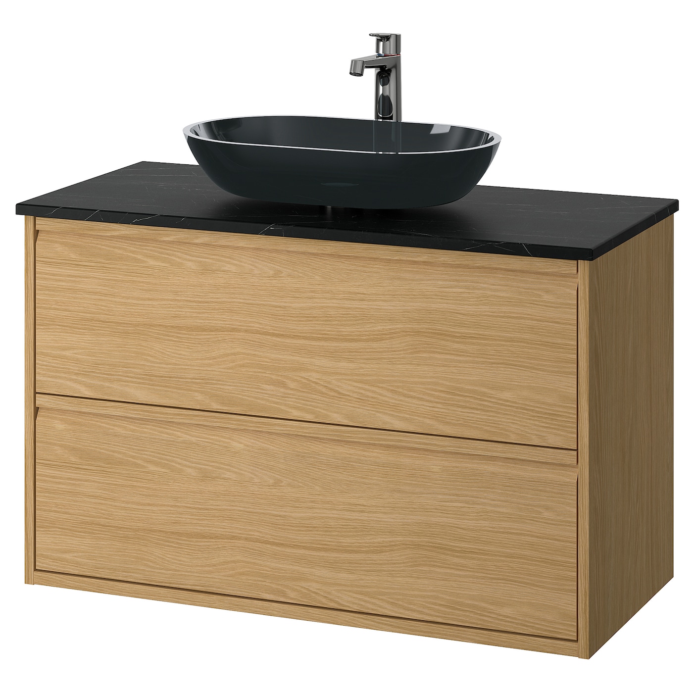 IKEA ÄNGSJÖN / OXMYREN szaf umyw z szufladami/umyw/bateria, imit. dębu, 102x49x77 cm