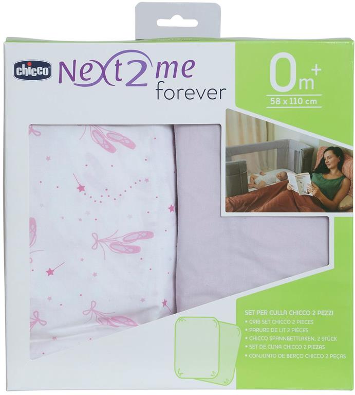 Chicco, Prześcieradełko do Next2Me Forever - 2 szt-Pink Ballet