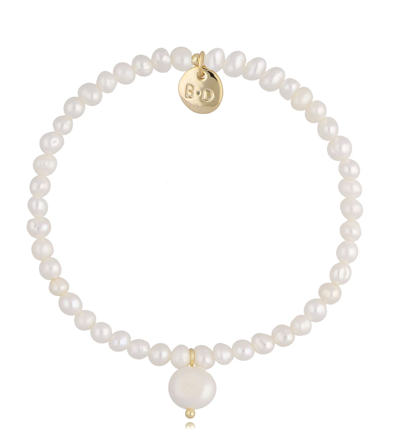 Bransoletka z perłami Bright White BPE0066 - By Dziubeka