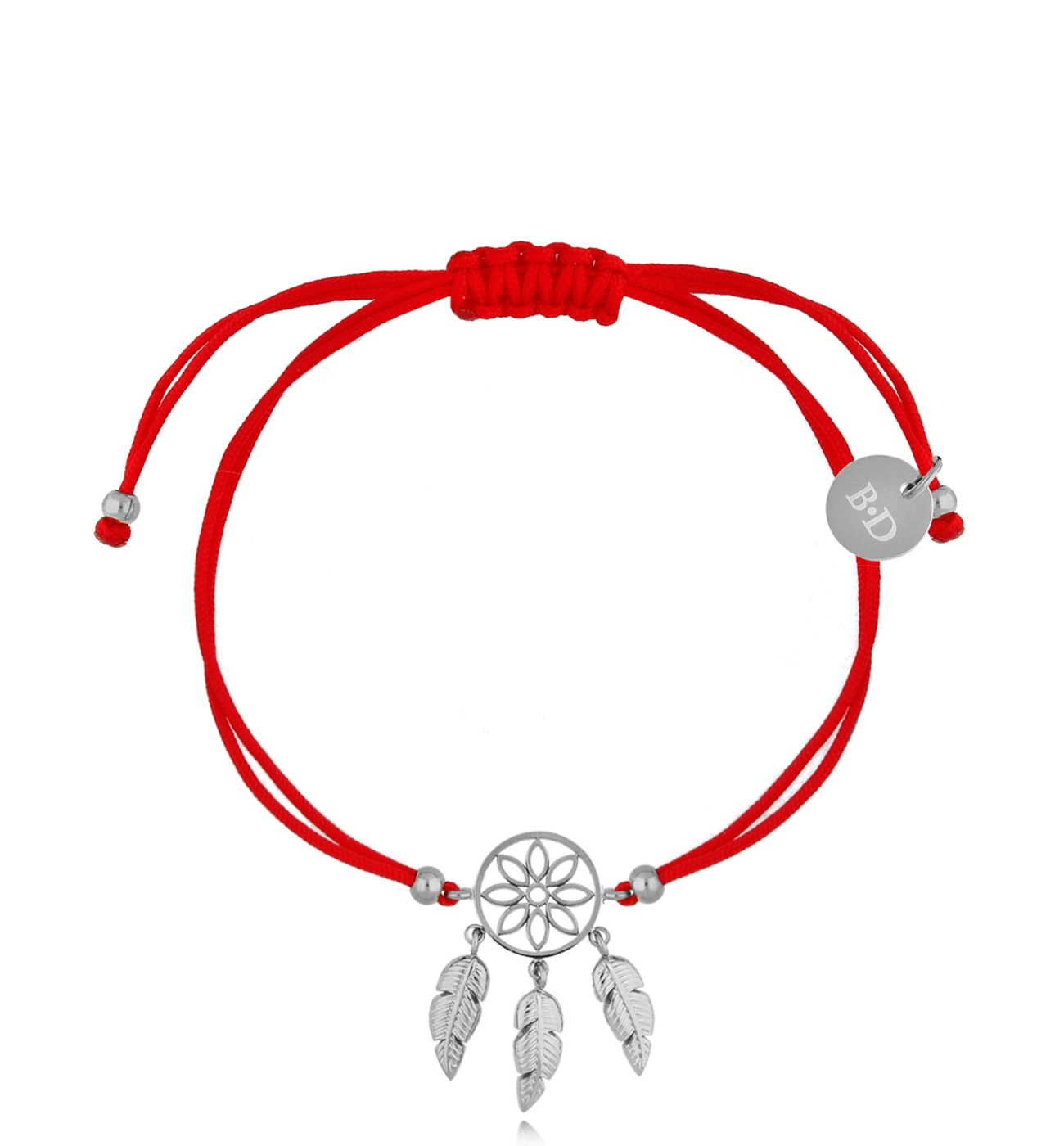 Bransoletka z czerwonym sznurkiem Łapacz snów Dreamcatcher BGL0716 - By Dziubeka
